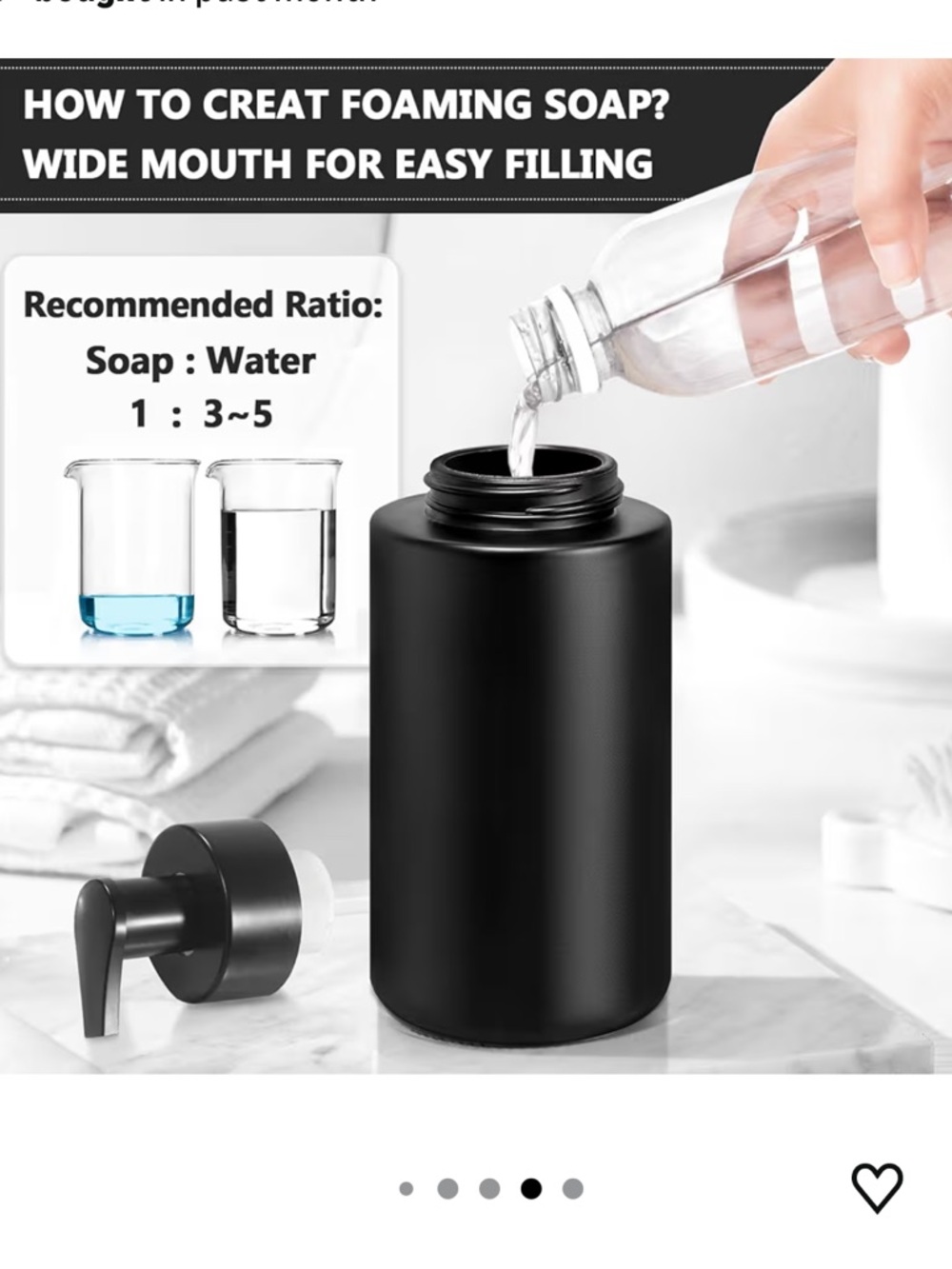 Matte Black Foaming Soap Dispenser Set of TWO 10 oz/300ml Waterproof Labels - Picture 7 of 8